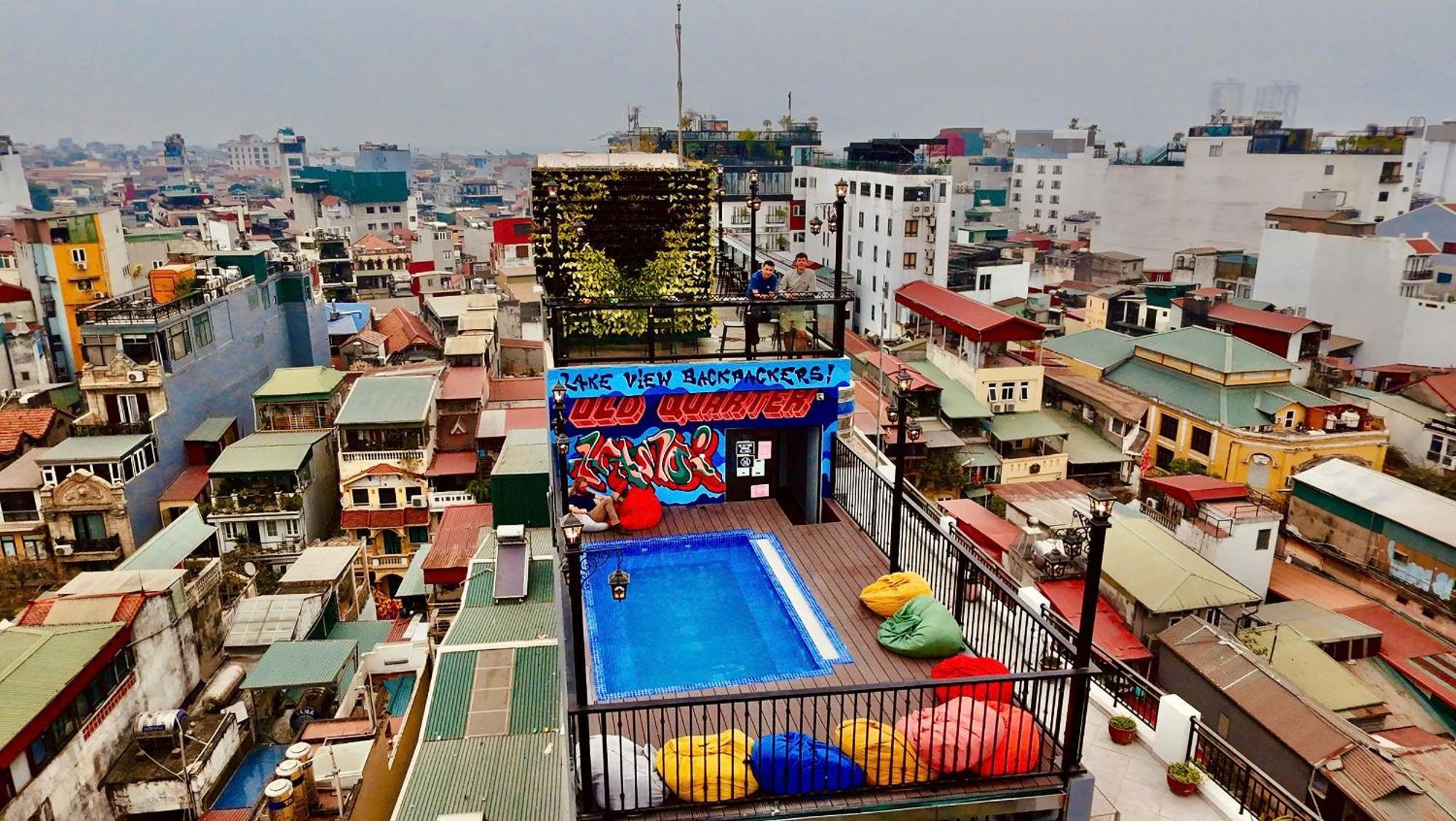 Lakeview Backpackers Hostel & Rooftop Bar Hanoi Exterior foto